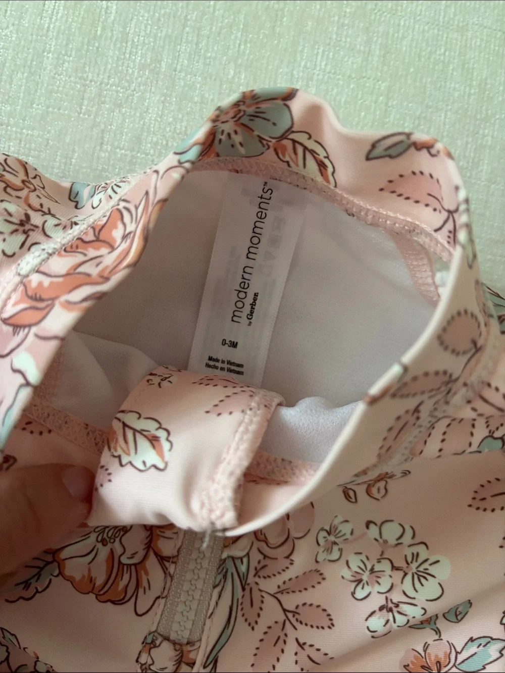 Gerber Pink Floral Long-Sleeve One-Piece Swimsuit